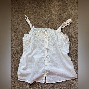 Madewell offWhite cotton eyelet  Camisole Top w embroidery sz 4